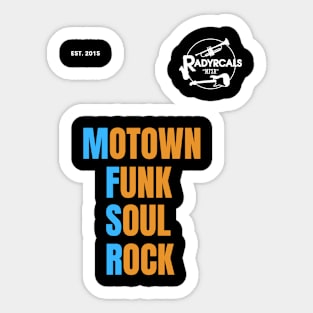 Radyrcals Motown Funk Soul Rock square font n logo Sticker